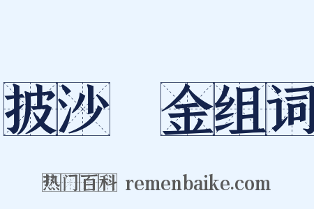 披沙揀金组词是什么意思的图片